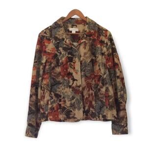 Christopher & Banks Floral Corduroy Jacket  - Size L
